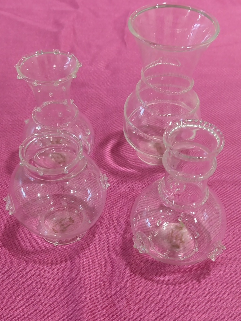Set of Four Collectable TWO'S COMPANY Glass Vases
